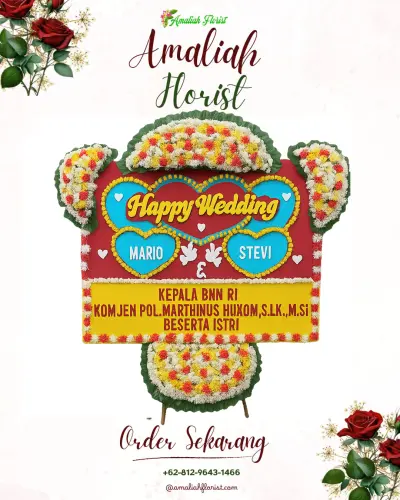 Karangan Papan Bunga Pernikahan di Warnasari